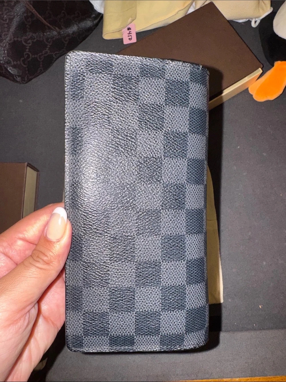 Louis Vuitton Black Textured Long Wallet